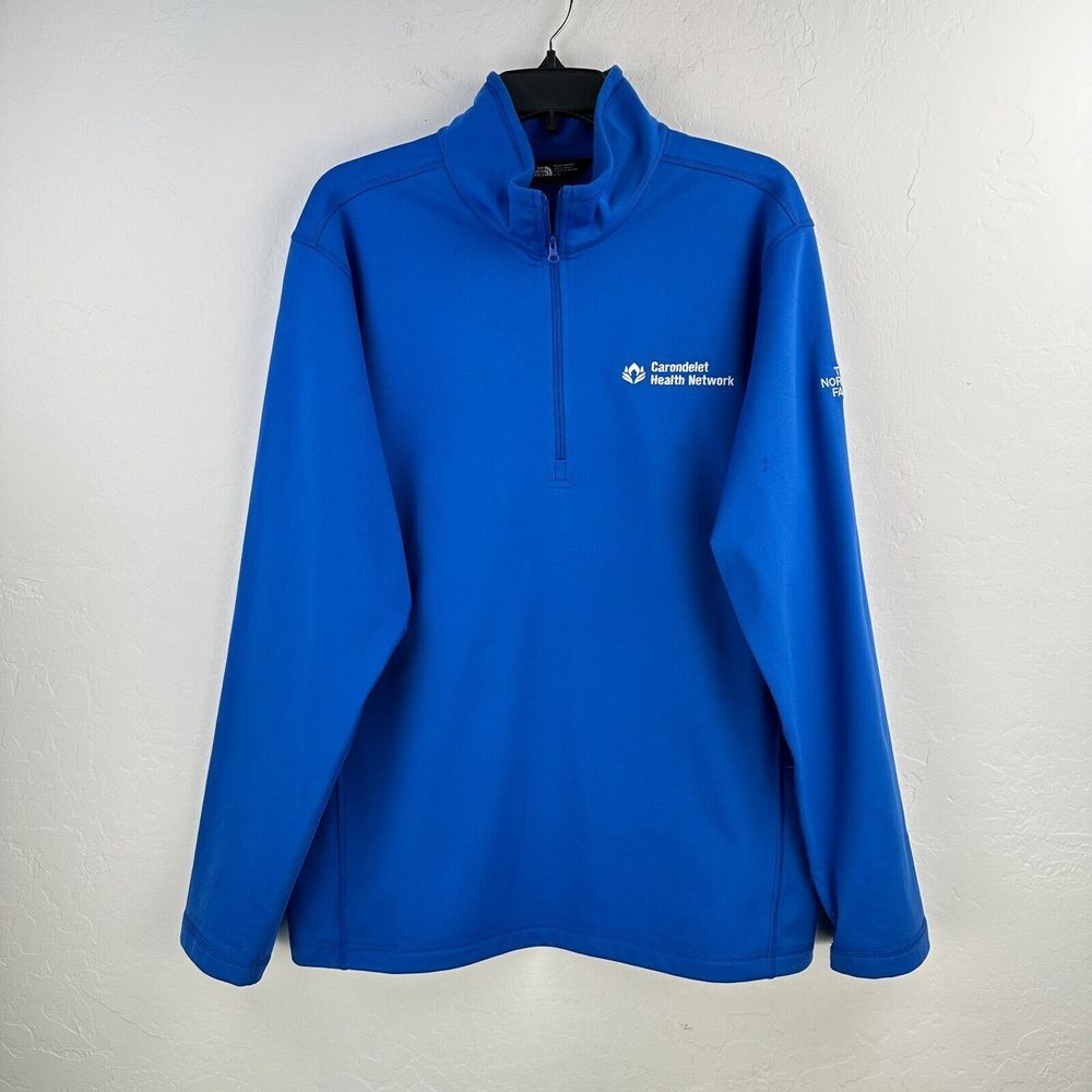 The North Face LIGHTWEIGHT JACKET Mens Large Blue Quarter Zip Mock‎ Neck